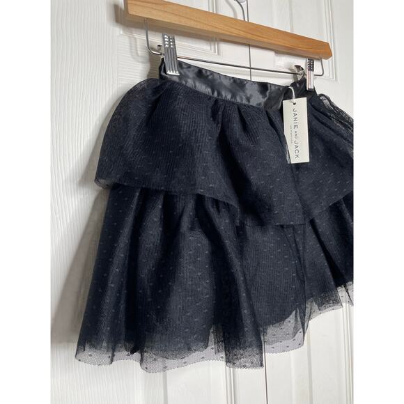 NEW Janie and Jack Black Tiered Tulle TuTu Skirt Size 7 - Picture 3 of 9
